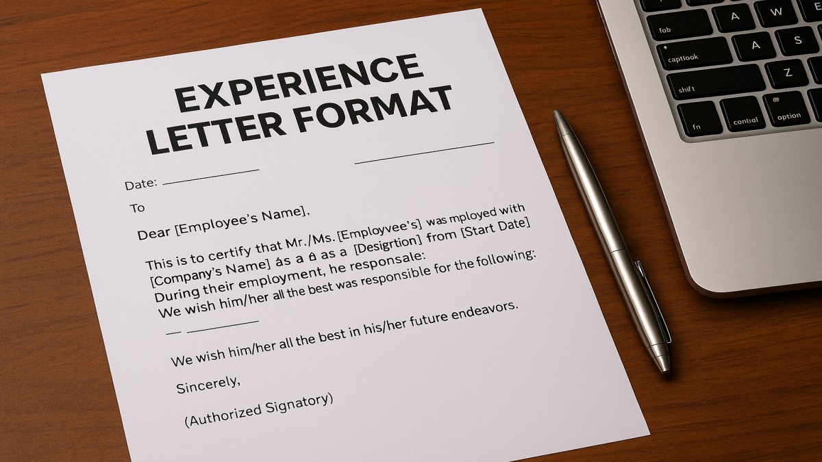 Experience Letter Format